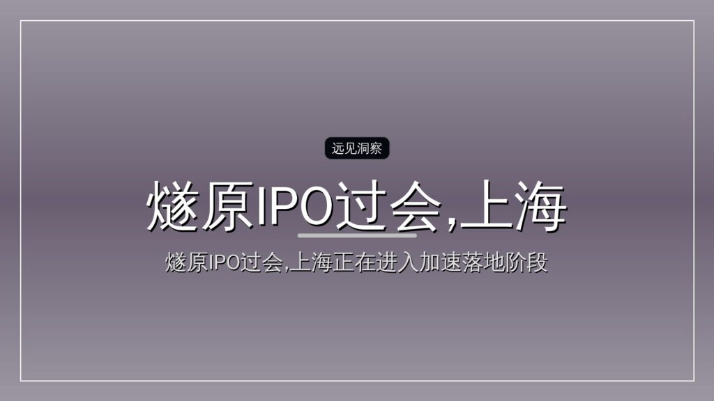 燧原IPO过会,上海国资赚翻了-远见网