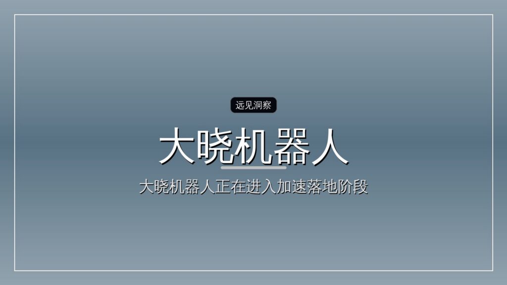 大晓机器人完成天使+轮融资-远见网